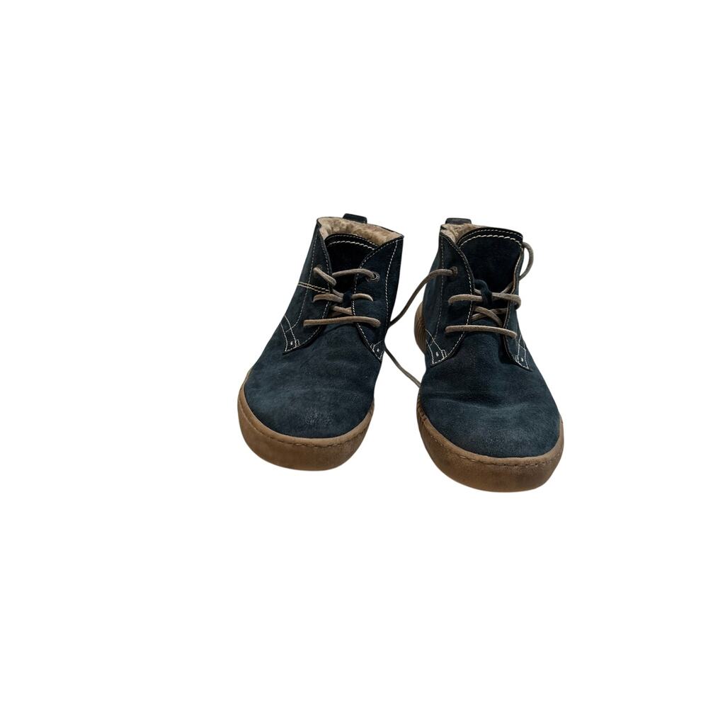 Josef Seibel Women’s Navy Suede Faux Fur Lined Chukka Ankle Boots US 11